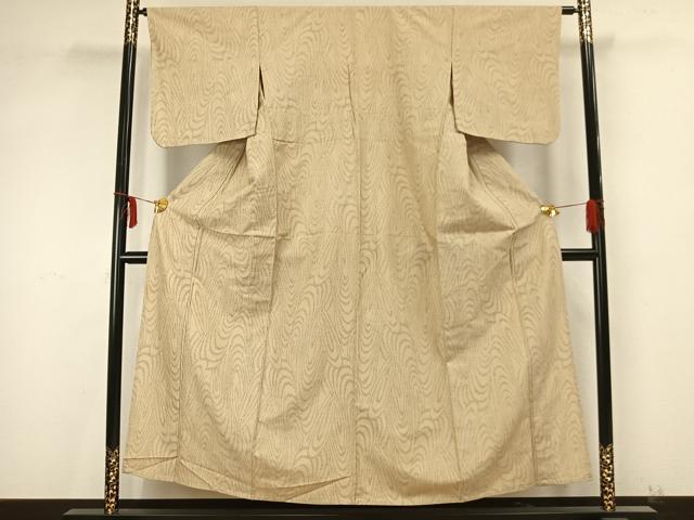 平和屋着物▽上質な紬 単衣 抽象文様 正絹 逸品 AAAZ9485fy