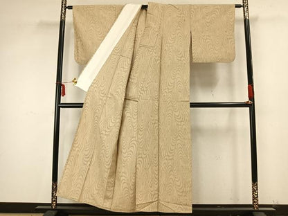 平和屋着物▽上質な紬 単衣 抽象文様 正絹 逸品 AAAZ9485fy