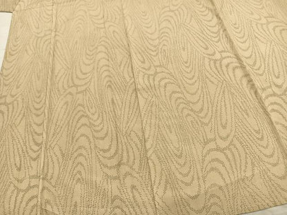 平和屋着物▽上質な紬 単衣 抽象文様 正絹 逸品 AAAZ9485fy