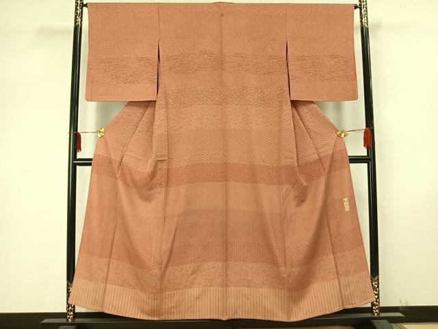 平和屋着物▽山下晴三 京友禅競技大会受賞 訪問着 単衣 横段文 正絹 逸品 AAAZ9486fy