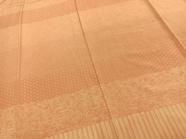 平和屋着物▽山下晴三 京友禅競技大会受賞 訪問着 単衣 横段文 正絹 逸品 AAAZ9486fy