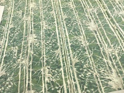 平和屋着物▽上質な紬 単衣 草葉文 正絹 逸品 AAAZ9488fy