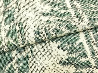 平和屋着物▽上質な紬 単衣 草葉文 正絹 逸品 AAAZ9488fy