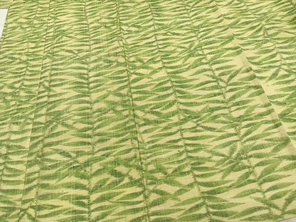 平和屋着物▽上質な紬 単衣 草葉文 正絹 逸品 AAAZ9489fy