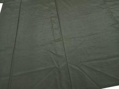 平和屋着物▽男性 黒紋付 単衣 紬地 正絹 逸品 AAAZ9492fy