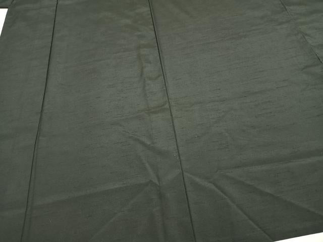 平和屋着物▽男性 黒紋付 単衣 紬地 正絹 逸品 AAAZ9492fy