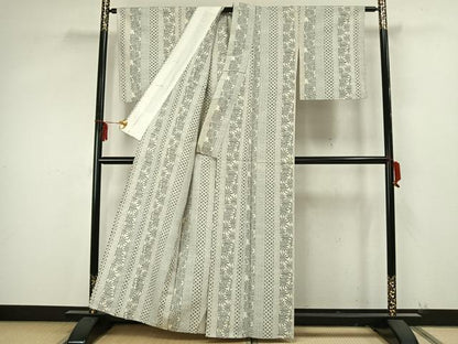 平和屋着物▽上質な紬 単衣 花間道 正絹 逸品 AAAZ9493fy