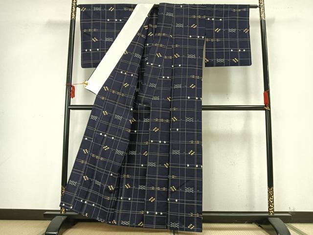 平和屋着物▽上質な紬 単衣 琉球絣 正絹 逸品 AAAZ9496fy