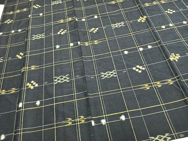 平和屋着物▽上質な紬 単衣 琉球絣 正絹 逸品 AAAZ9496fy