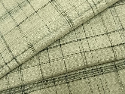 平和屋着物▽上質な紬 単衣 格子 正絹 逸品 AAAZ9499fy