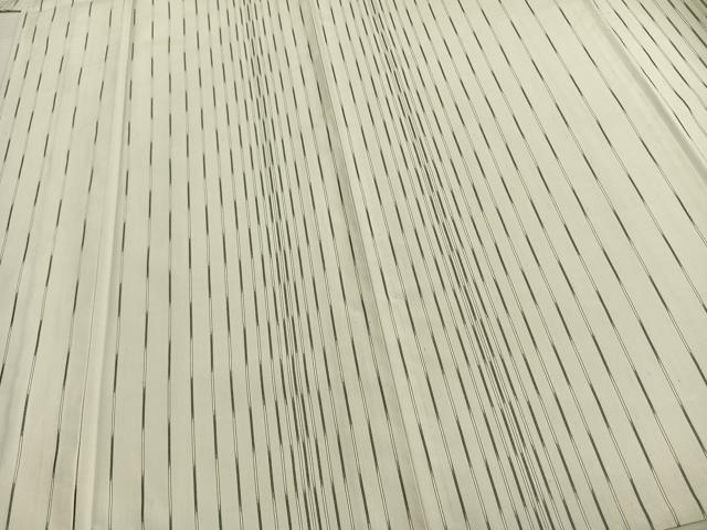 平和屋着物▽上質な紬 単衣 縞 正絹 逸品 AAAZ9502fy