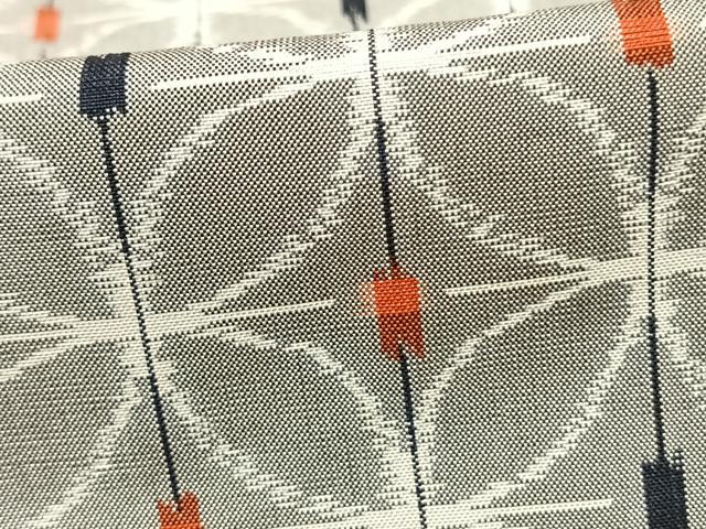 平和屋着物▽上質な紬　単衣　七宝文　正絹　逸品　AAAZ9504fy