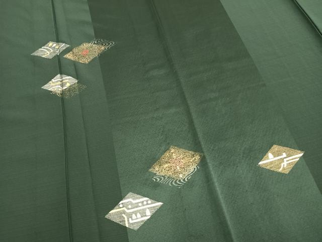 平和屋着物▽訪問着　単衣　駒刺繍　菱花文　金糸　金銀彩　正絹　逸品　AAAZ9506fy