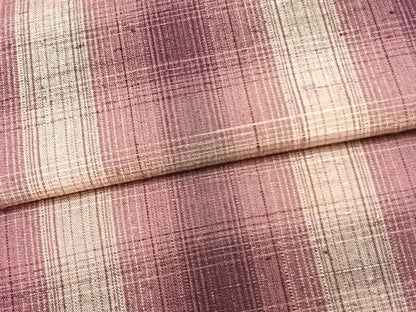 平和屋着物▽上質な紬 単衣 格子 正絹 逸品 AAAZ9508fy