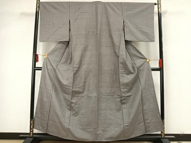 平和屋着物▽上質な紬 単衣 蚊絣 正絹 逸品 AAAZ9510fy