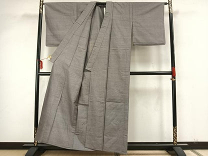 平和屋着物▽上質な紬 単衣 蚊絣 正絹 逸品 AAAZ9510fy