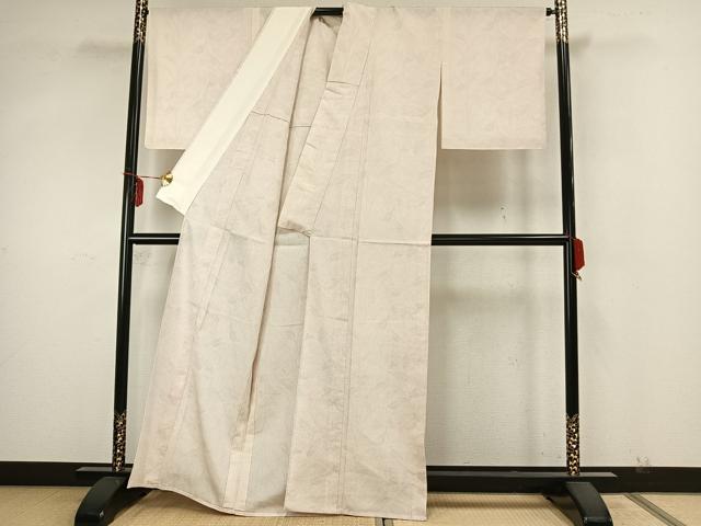 平和屋着物▽本塩沢 単衣 110亀甲 草花文 正絹 逸品 AAAZ9512fy