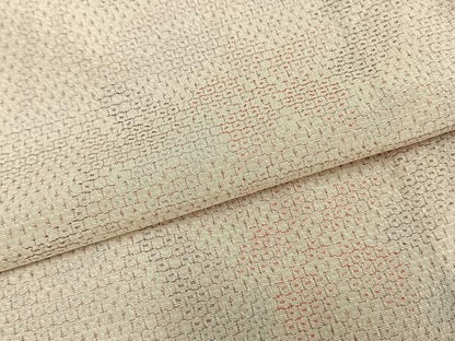 平和屋着物▽本塩沢 単衣 110亀甲 草花文 正絹 逸品 AAAZ9512fy
