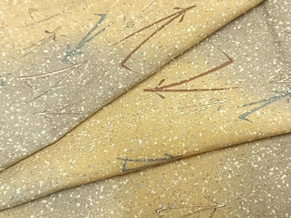 平和屋着物▽上質な紬 単衣 こぼれ松葉 正絹 逸品 AAAZ9515fy