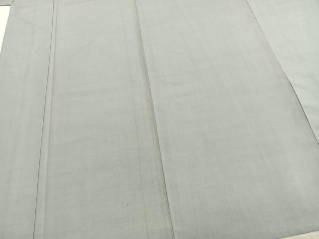 平和屋着物▽上質な紬 単衣 色無地 灰青色 正絹 逸品 AAAZ9516fy