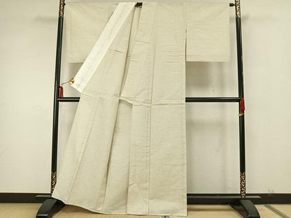 平和屋着物▽上質な紬　単衣　蚊絣　正絹　逸品　AAAZ9520fy