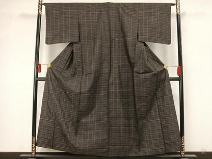 平和屋着物▽本場大島紬 単衣 横段文 正絹 逸品 未使用 AAAZ9522fy