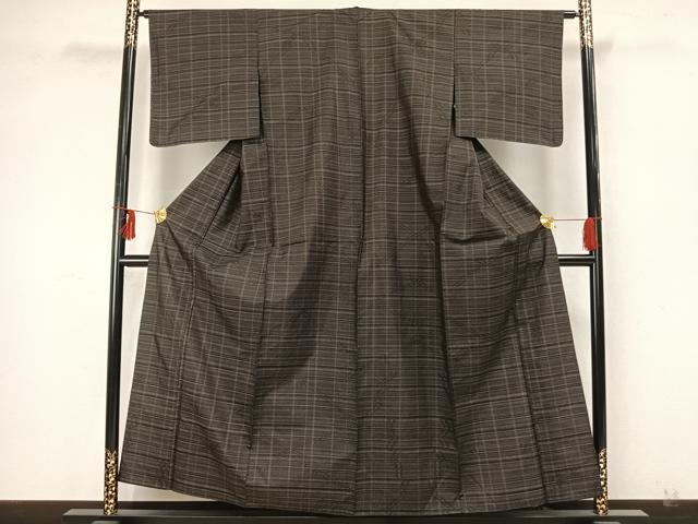 平和屋着物▽本場大島紬 単衣 横段文 正絹 逸品 未使用 AAAZ9522fy