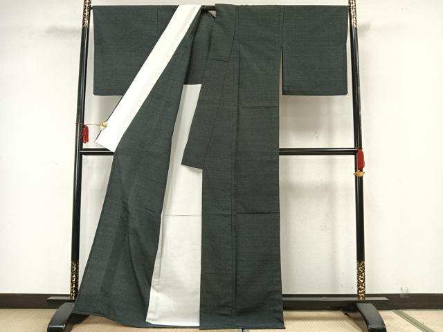平和屋着物▽本塩沢 単衣 霞文 正絹 逸品 AAAZ9523fy