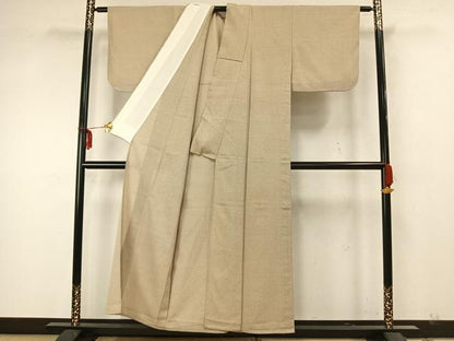 平和屋着物▽白鷹お召 単衣 蚊絣 正絹 逸品 AAAZ9526fy