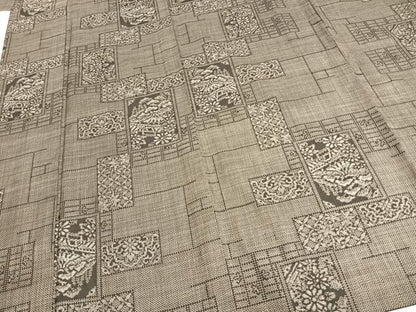 平和屋着物▽本場大島紬 単衣 7マルキ 色紙風景花文 正絹 逸品 AAAZ9530fy