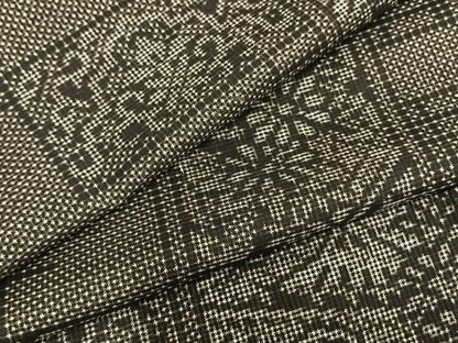 平和屋着物▽本場大島紬 単衣 7マルキ 色紙風景花文 正絹 逸品 AAAZ9530fy