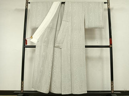 平和屋着物▽上質な小紋 単衣 立涌花文 正絹 逸品 AAAZ9536fy