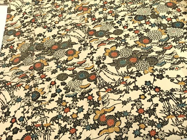 平和屋着物▽上質な小紋 単衣 型染め 草花文 綿 逸品 AAAZ9538fy