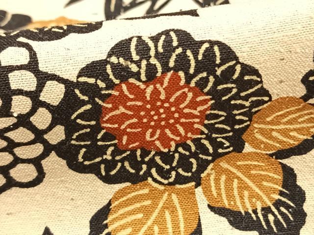 平和屋着物▽上質な小紋 単衣 型染め 草花文 綿 逸品 AAAZ9538fy