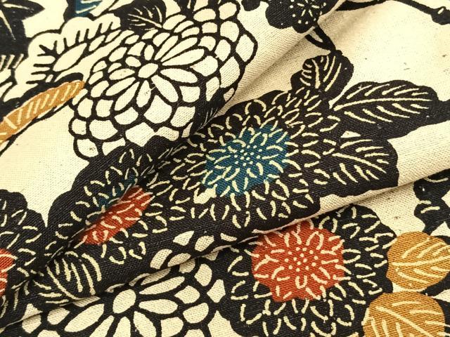 平和屋着物▽上質な小紋 単衣 型染め 草花文 綿 逸品 AAAZ9538fy
