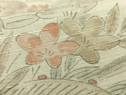 平和屋着物▽上質な紬 単衣 風景草花文 正絹 逸品 AAAZ9540fy