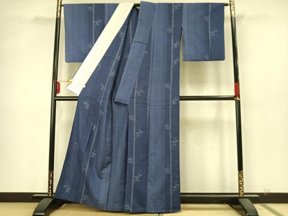 平和屋着物▽結城紬 奥順 はたおり娘 単衣 100亀甲 松竹 正絹 逸品 AAAZ9543fy