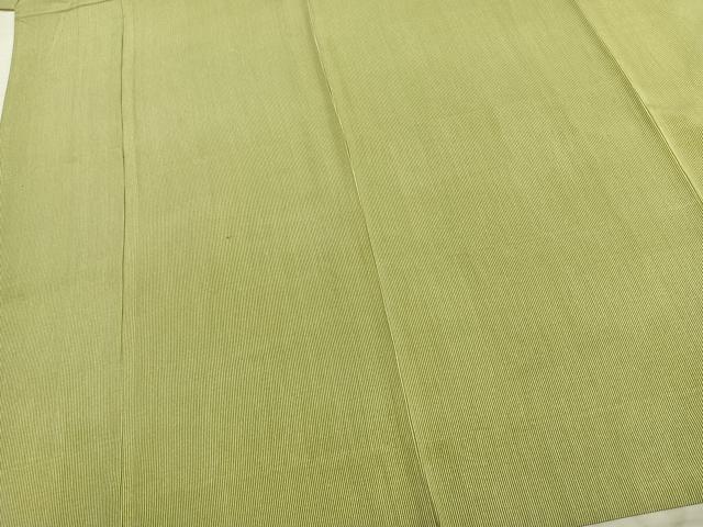 平和屋着物▽江戸小紋 単衣 万筋 緑×生成り色 正絹 逸品 AAAZ9550fy