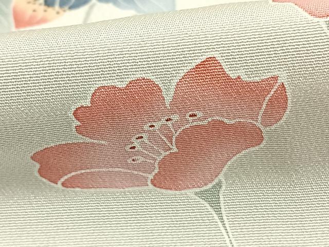 平和屋着物▽訪問着　単衣　草花文　正絹　逸品　AAAZ9553fy