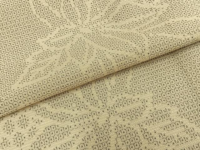 平和屋着物▽本塩沢 単衣 90亀甲 唐草花文 正絹 逸品 AAAZ9556fy