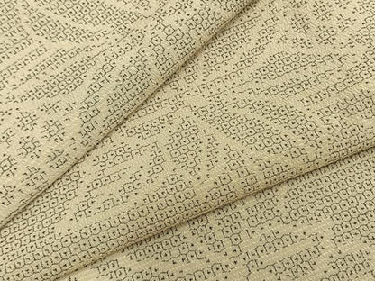 平和屋着物▽本塩沢 単衣 90亀甲 唐草花文 正絹 逸品 AAAZ9556fy