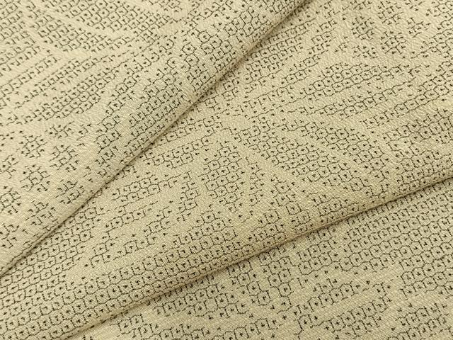 平和屋着物▽本塩沢 単衣 90亀甲 唐草花文 正絹 逸品 AAAZ9556fy