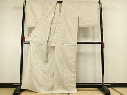 平和屋着物▽上質な小紋 単衣 縞 綿 逸品 未使用 AAAZ9559fy