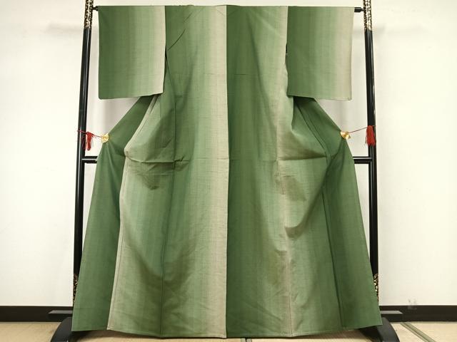 平和屋着物▽上質な紬 単衣 間道 正絹 逸品 未使用 AAAZ9560fy