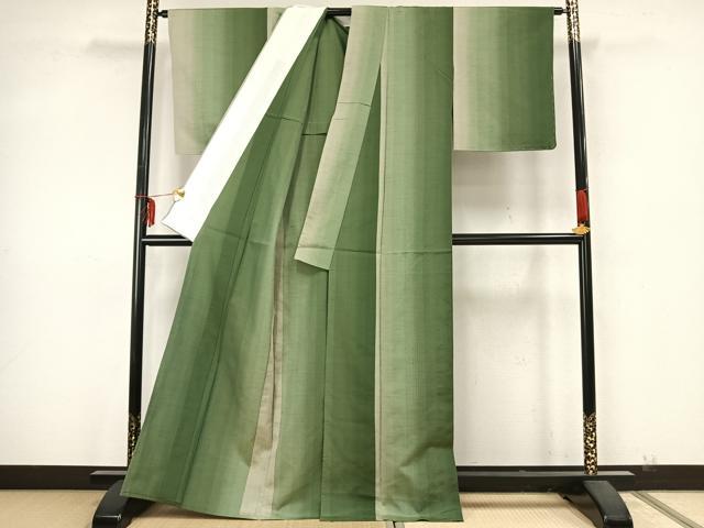 平和屋着物▽上質な紬 単衣 間道 正絹 逸品 未使用 AAAZ9560fy