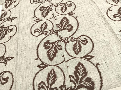 平和屋着物▽上質な紬 単衣 唐草文 正絹 逸品 AAAZ9561fy
