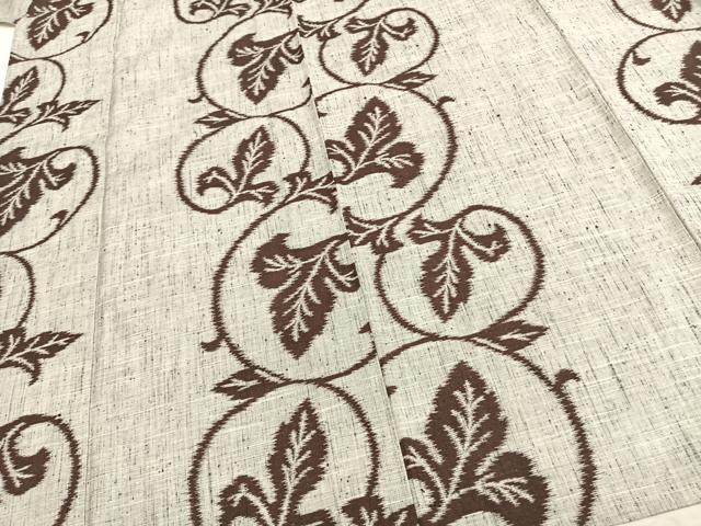 平和屋着物▽上質な紬 単衣 唐草文 正絹 逸品 AAAZ9561fy