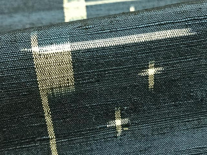 平和屋着物▽上質な紬 単衣 幾何学文様 正絹 逸品 未使用 AAAZ9563fy
