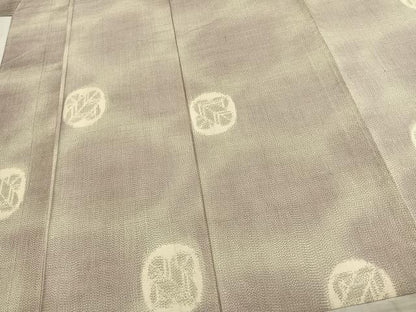 平和屋着物▽上質な紬 単衣 丸文 正絹 逸品 AAAZ9564fy