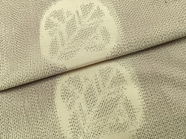 平和屋着物▽上質な紬 単衣 丸文 正絹 逸品 AAAZ9564fy